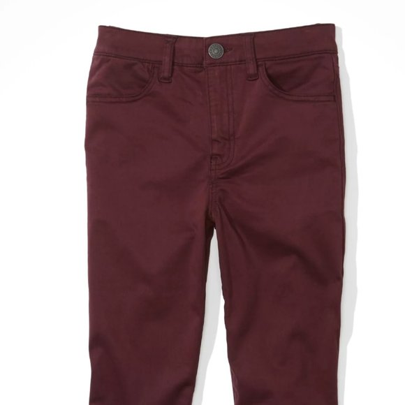 American Eagle Hi-Rise 'Super Super Stretch' Burgandy Jeggings - Picture 8 of 10